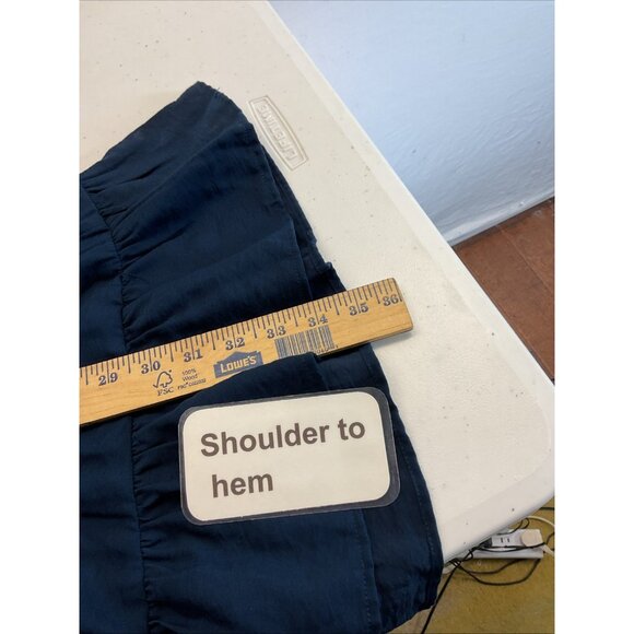 NEW Madewell Sophia Open Back Mini Dress Pockets Blue Balloon Sleeve Boho size L - Picture 14 of 15